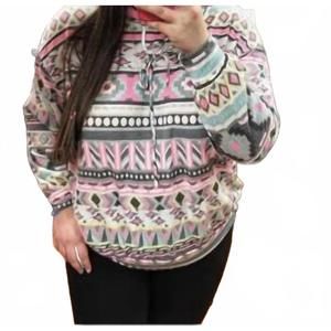 NEW DEAR SCARLETT long sleeves aztec hoodie in multi-color